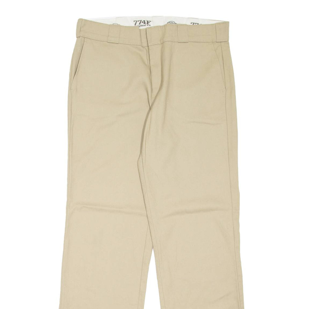 DICKIES 774F Workwear Womens Trousers Beige Regular Straight W34 L31