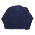 LA LOVING Mens Navy Blue Sports Gear Zip Jacket L Polyester Plain Casual