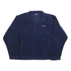 LA LOVING Mens Navy Blue Sports Gear Zip Jacket L Polyester Plain Casual