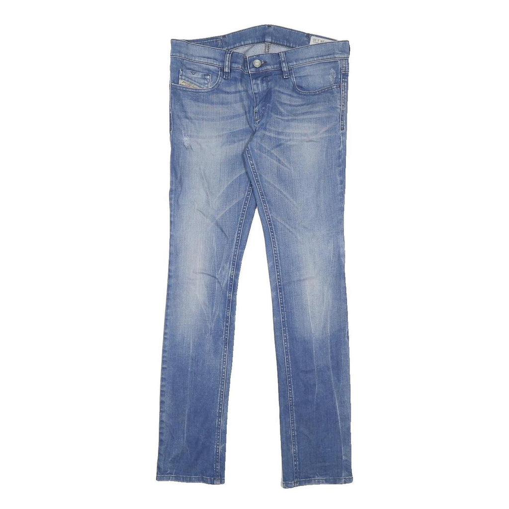 DIESEL Womens Slim Blue Denim Light Wash Jeans W28 L30 Studded Pocket Detail