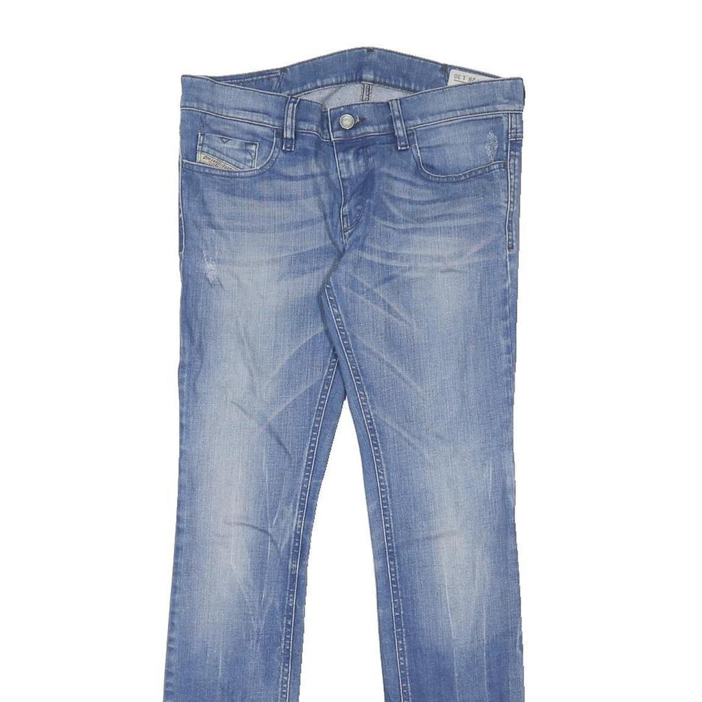 DIESEL Womens Slim Blue Denim Light Wash Jeans W28 L30 Studded Pocket Detail