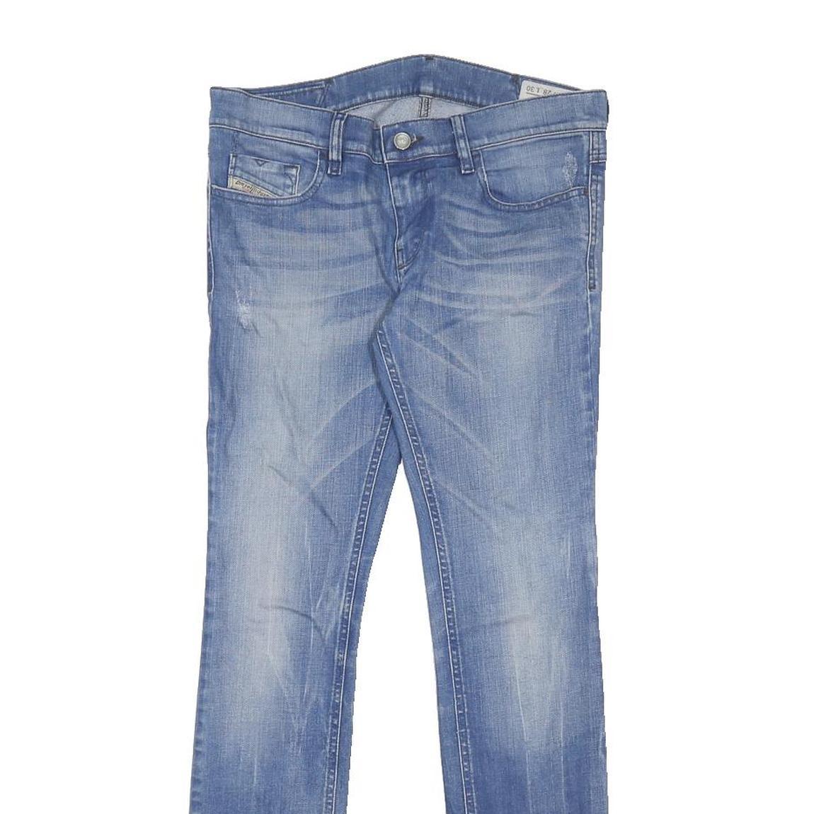 DIESEL Womens Slim Blue Denim Light Wash Jeans W28 L30 Studded Pocket Detail