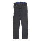 LEVI'S 502 Boys Jeans Black Slim Skinny Denim Medium W28 L30 Zip Cotton Blend