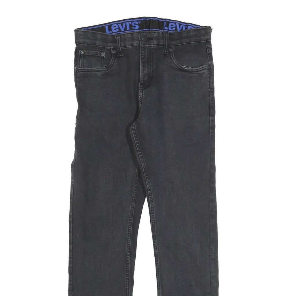 LEVI'S 502 Boys Jeans Black Slim Skinny Denim Medium W28 L30 Zip Cotton Blend