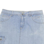 GLORIA VANDERBILT Womens Blue Denim Mini Skirt Cotton Blend Cargo XL Button
