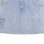 GLORIA VANDERBILT Womens Blue Denim Mini Skirt Cotton Blend Cargo XL Button