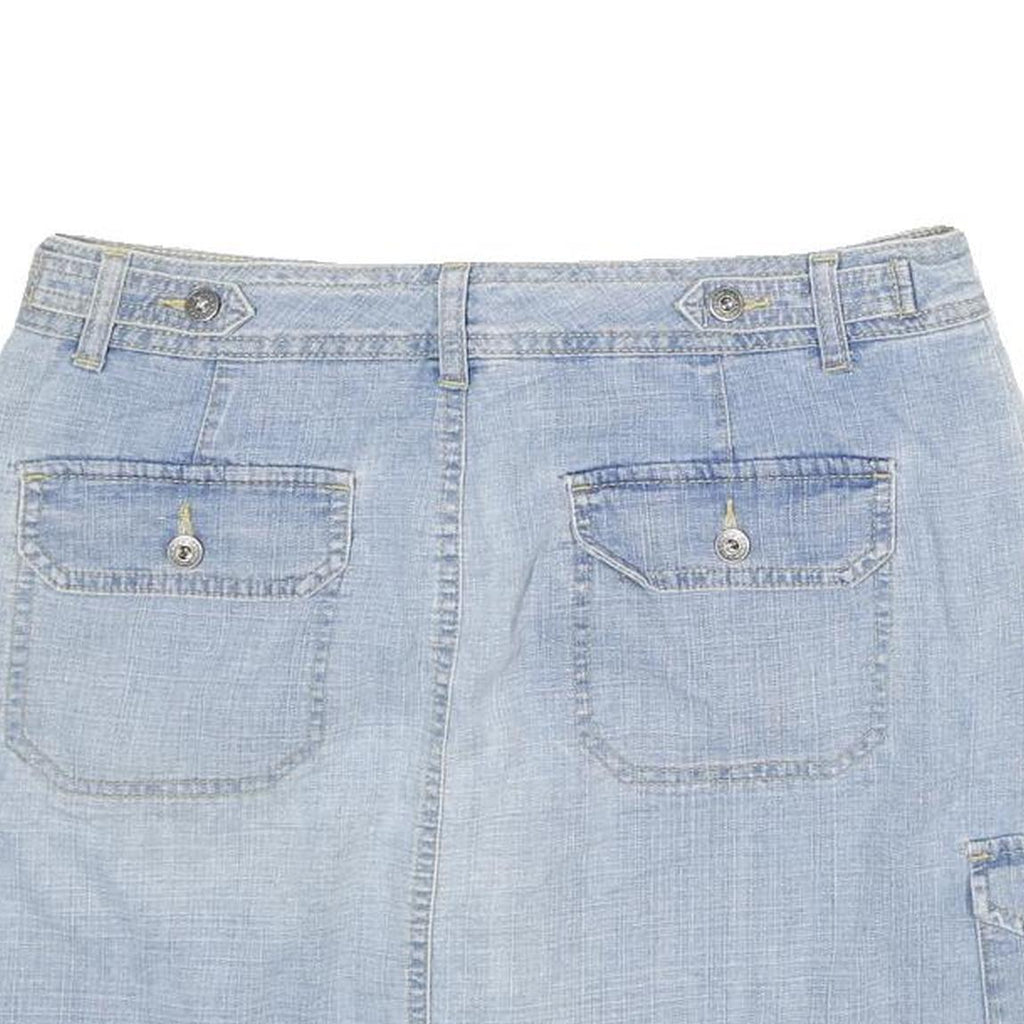 GLORIA VANDERBILT Womens Blue Denim Mini Skirt Cotton Blend Cargo XL Button