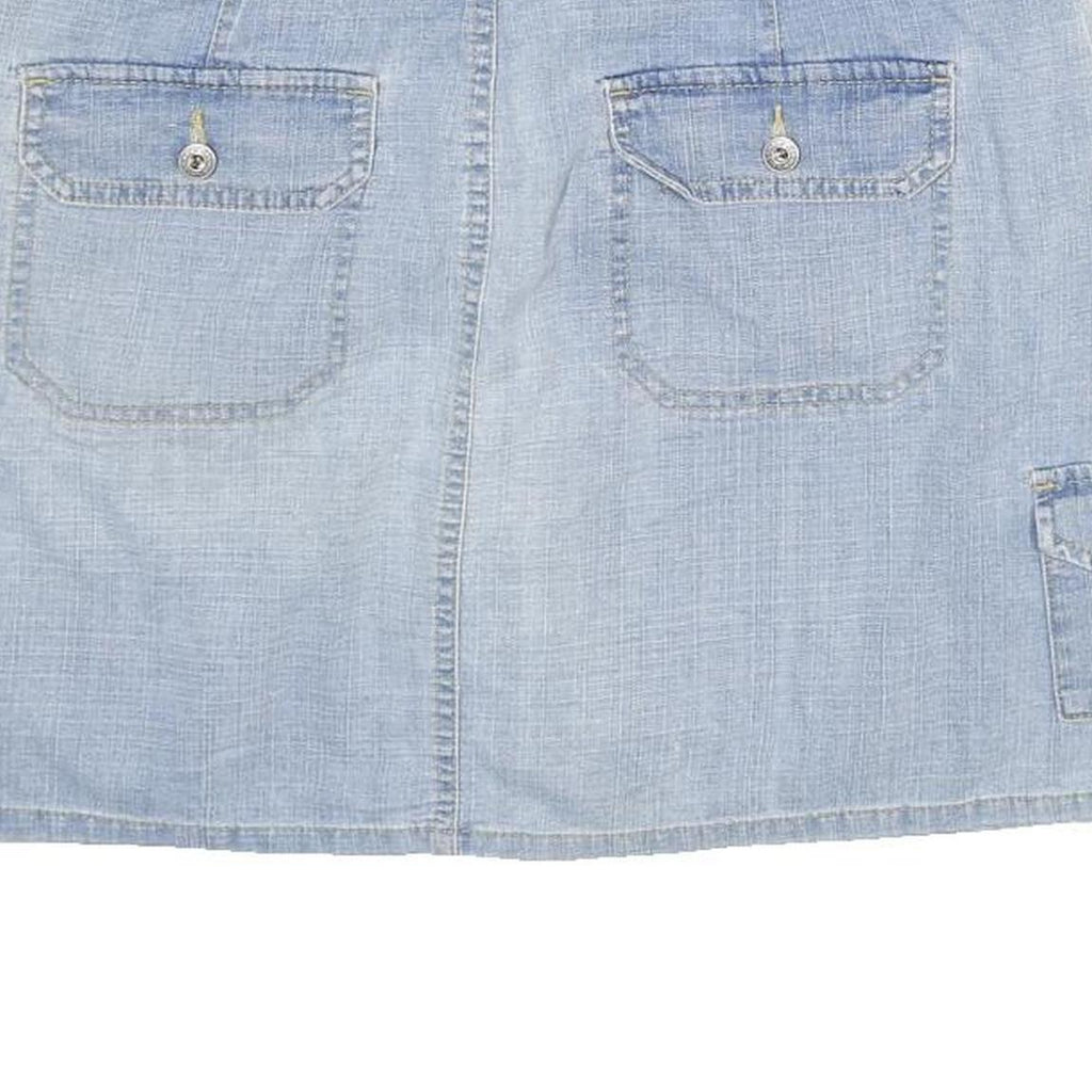 GLORIA VANDERBILT Womens Blue Denim Mini Skirt Cotton Blend Cargo XL Button