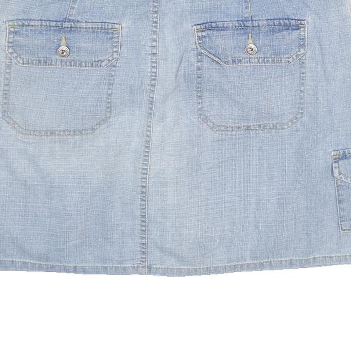 GLORIA VANDERBILT Womens Blue Denim Mini Skirt Cotton Blend Cargo XL Button