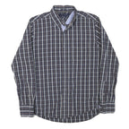 TOMMY HILFIGER Mens Blue Check Shirt M Button Down Collar Long Sleeve Cotton