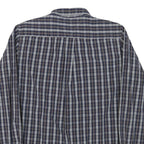 TOMMY HILFIGER Mens Blue Check Shirt M Button Down Collar Long Sleeve Cotton