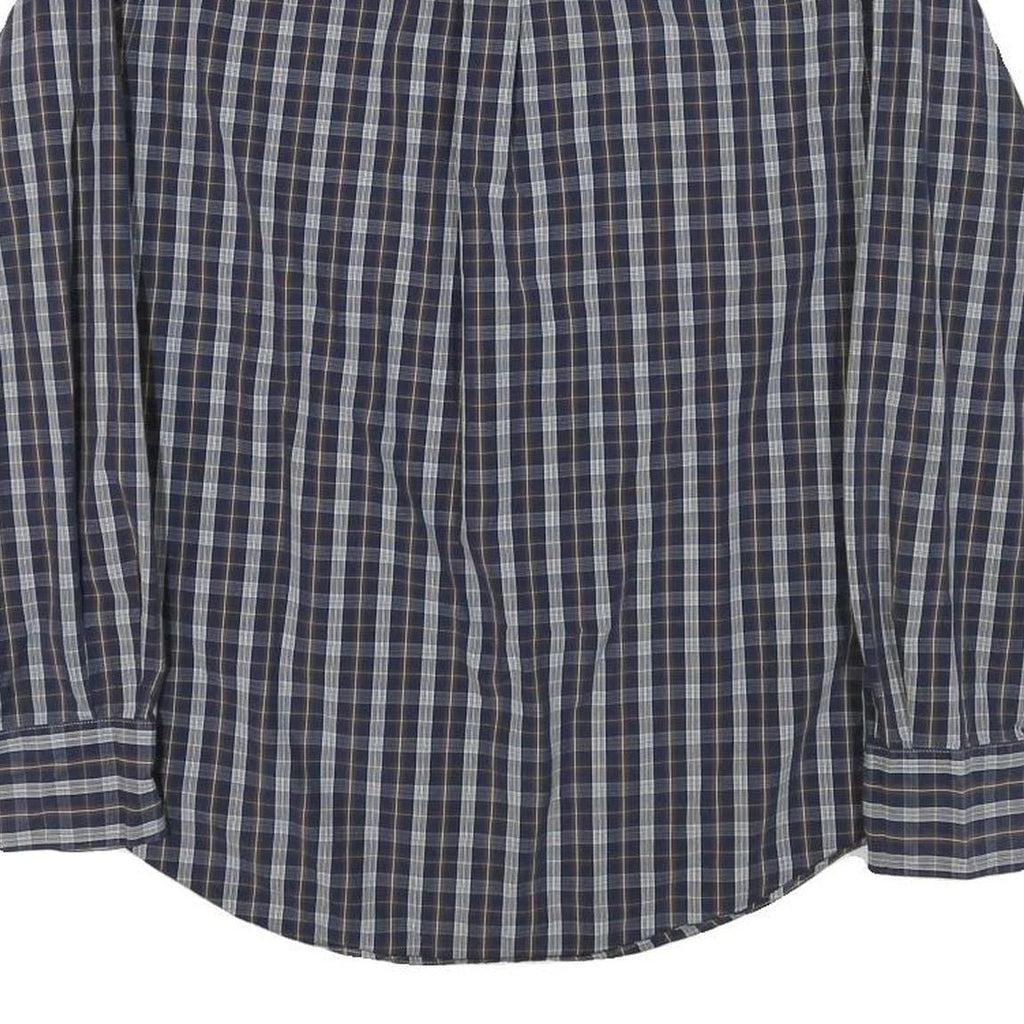 TOMMY HILFIGER Mens Blue Check Shirt M Button Down Collar Long Sleeve Cotton