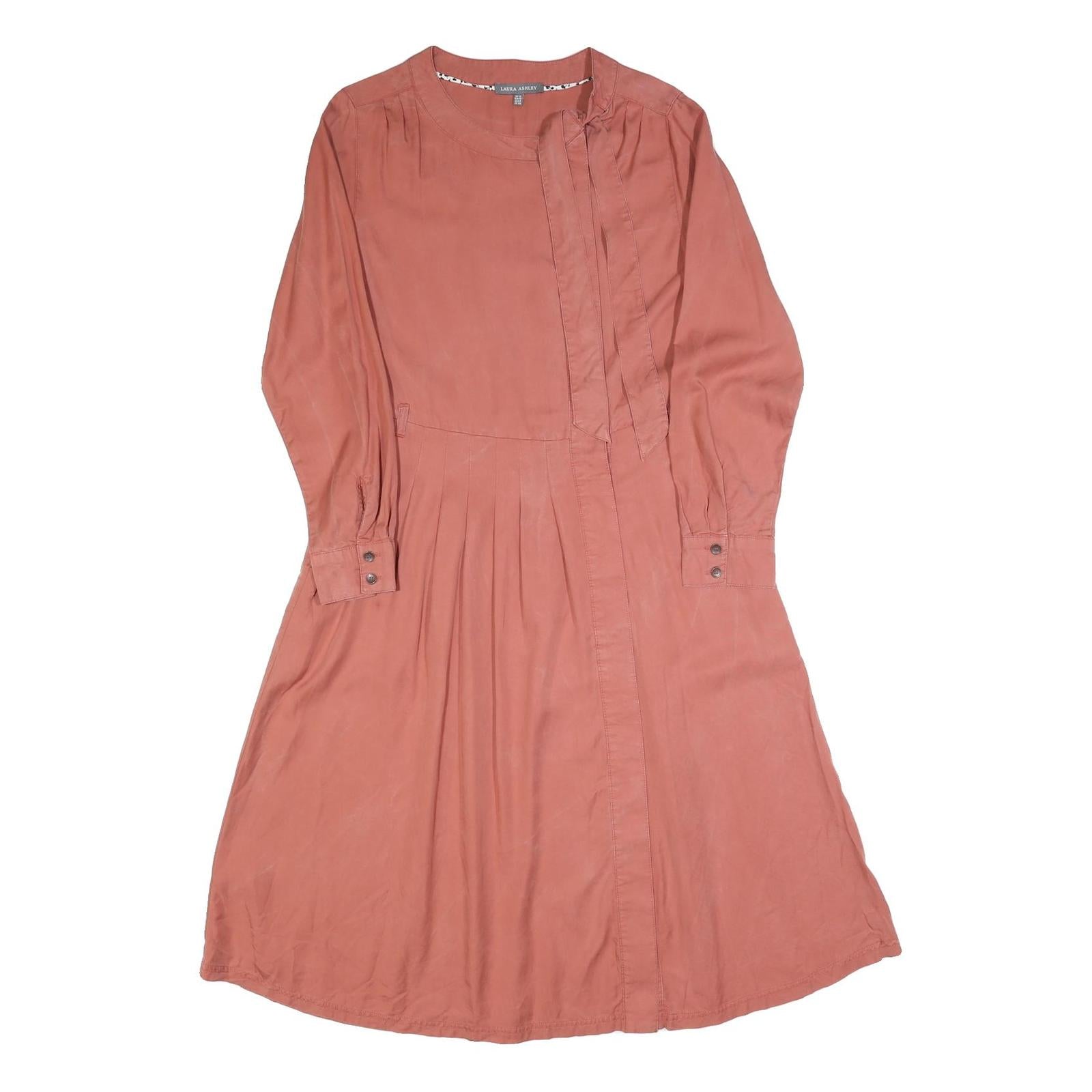 WHISTLES Womens Red Day Cotton Blend Shirt Dress UK 12 Long Sleeve Knee Length