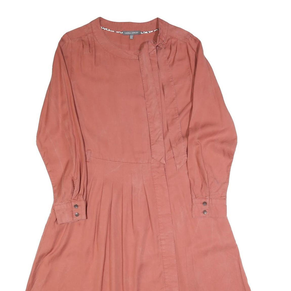 WHISTLES Womens Red Day Cotton Blend Shirt Dress UK 12 Long Sleeve Knee Length