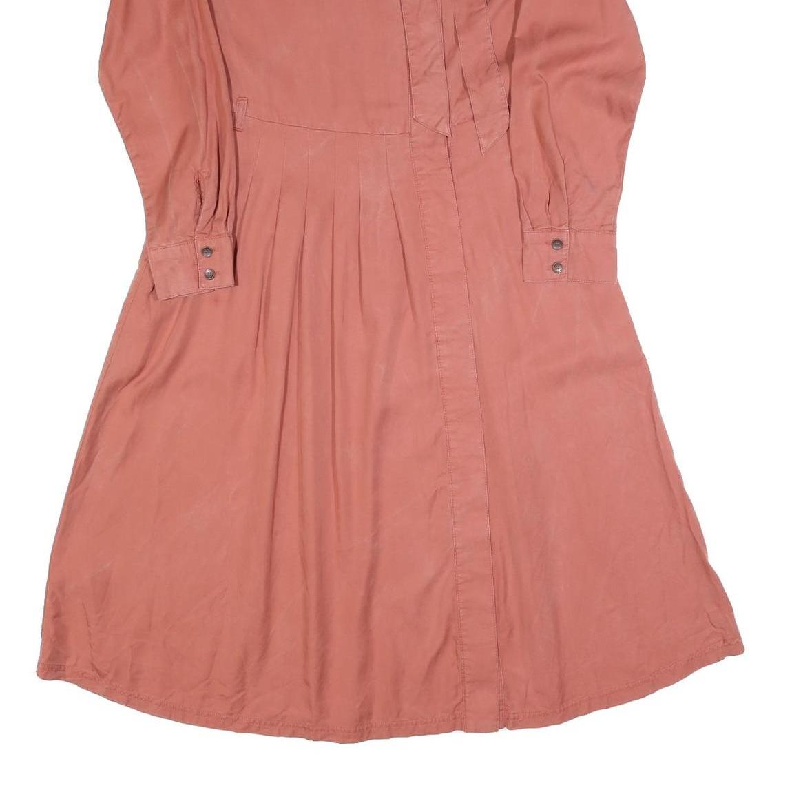 WHISTLES Womens Red Day Cotton Blend Shirt Dress UK 12 Long Sleeve Knee Length