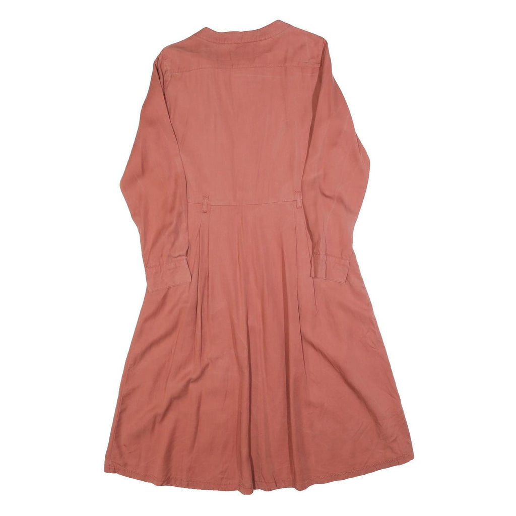 WHISTLES Womens Red Day Cotton Blend Shirt Dress UK 12 Long Sleeve Knee Length