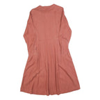 WHISTLES Womens Red Day Cotton Blend Shirt Dress UK 12 Long Sleeve Knee Length