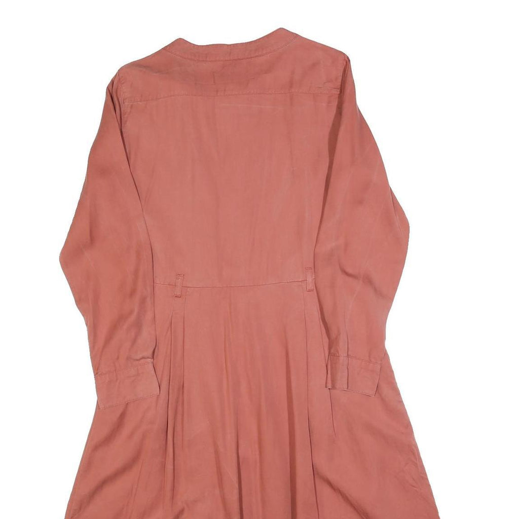 WHISTLES Womens Red Day Cotton Blend Shirt Dress UK 12 Long Sleeve Knee Length