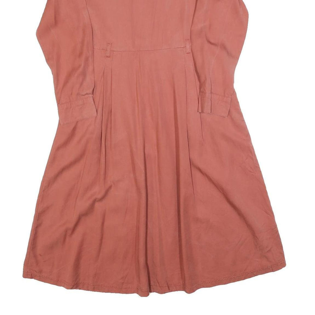 WHISTLES Womens Red Day Cotton Blend Shirt Dress UK 12 Long Sleeve Knee Length