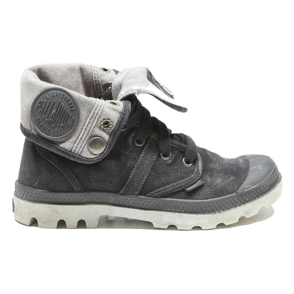 PALLADIUM Baggy Canvas Womens Ankle Boots Black & Grey UK 3.5 Casual Outdoor