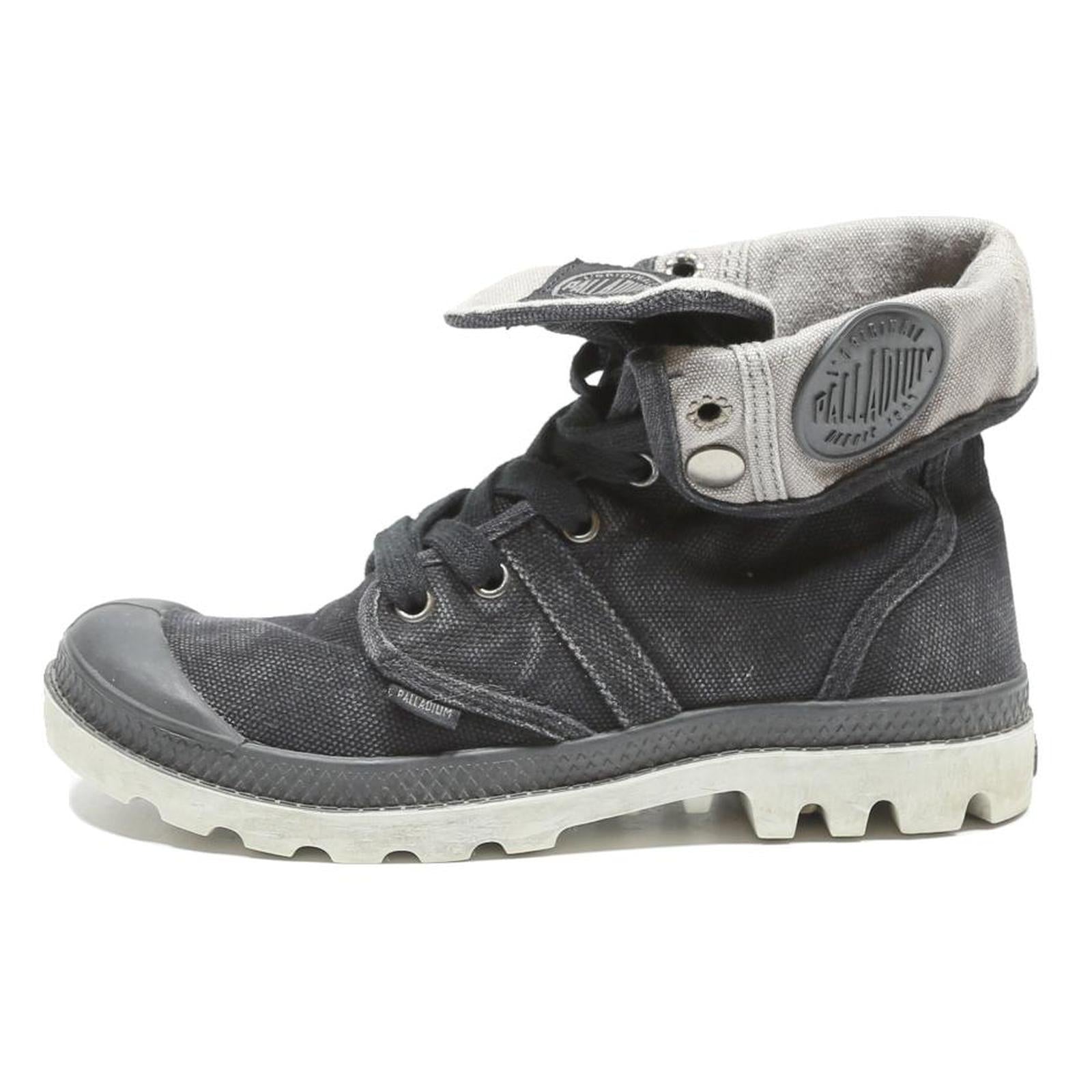 PALLADIUM Baggy Canvas Womens Ankle Boots Black & Grey UK 3.5 Casual Outdoor