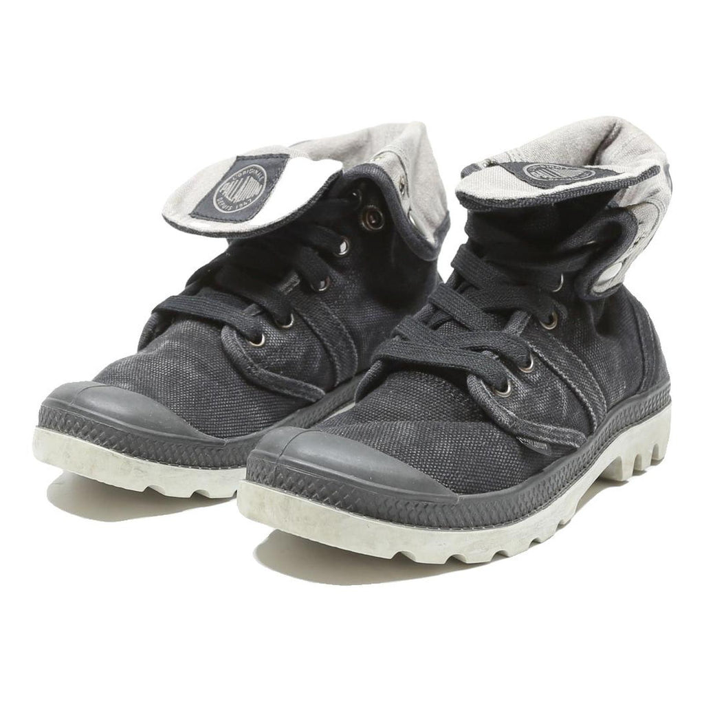 PALLADIUM Baggy Canvas Womens Ankle Boots Black & Grey UK 3.5 Casual Outdoor