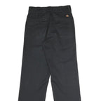DICKIES Mens Polyester Blend Black Classic Straight Trousers W30 L32 Workwear