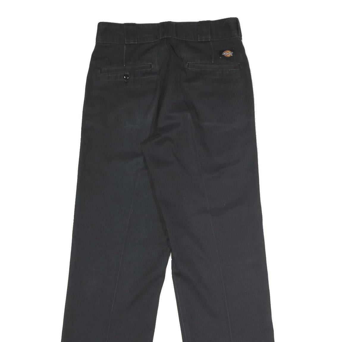 DICKIES Mens Polyester Blend Black Classic Straight Trousers W30 L32 Workwear