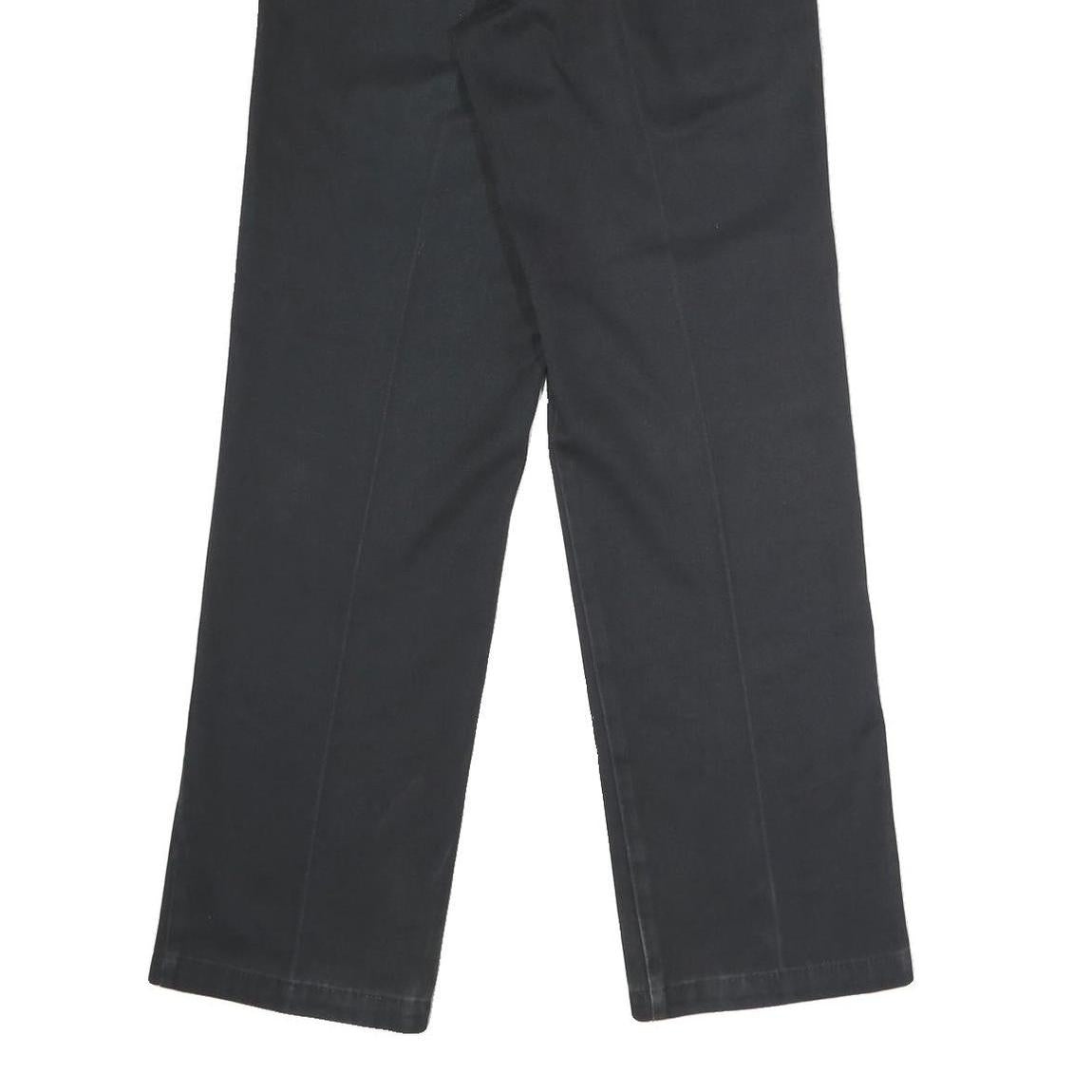 DICKIES Mens Polyester Blend Black Classic Straight Trousers W30 L32 Workwear