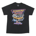 DOM Mens Black Supreme Racing Graphic T-Shirt M Short Sleeve Crew Neck Vintage