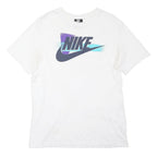NIKE Mens White Graphic T-Shirt M Short Sleeve Crew Neck Casual Cotton