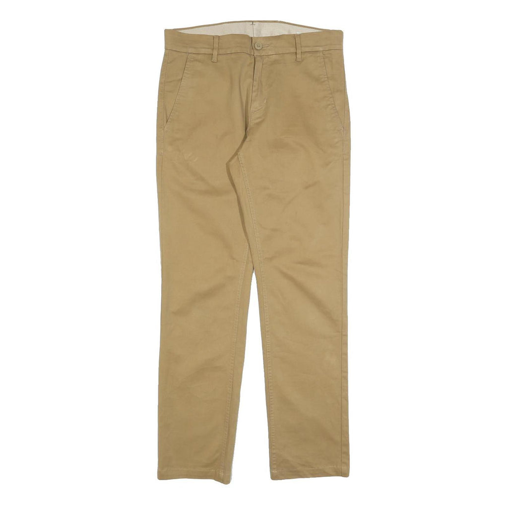 LEVI'S Mens Cotton Blend Beige Slim Straight Trousers W30 L29 Casual Smart
