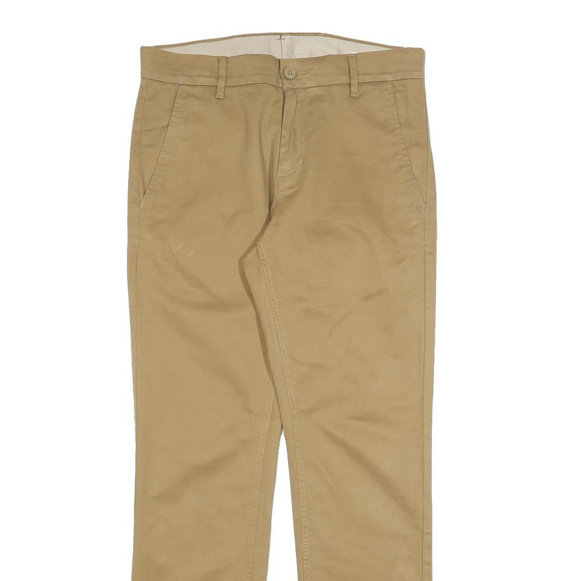 LEVI'S Mens Cotton Blend Beige Slim Straight Trousers W30 L29 Casual Smart