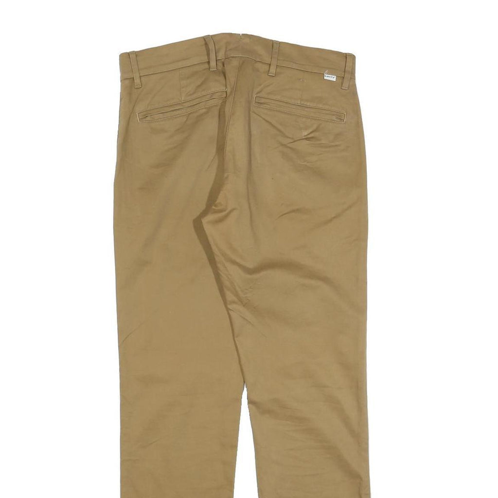 LEVI'S Mens Cotton Blend Beige Slim Straight Trousers W30 L29 Casual Smart