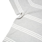 TOMMY HILFIGER Mens Grey & White Striped Short Sleeve Polo Shirt S Cotton Blend