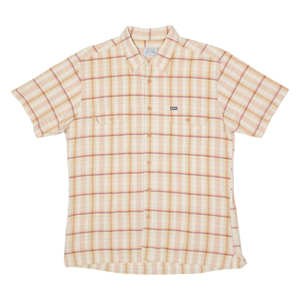 BOVY JEANS Mens Shirt Orange 90s Plaid XL
