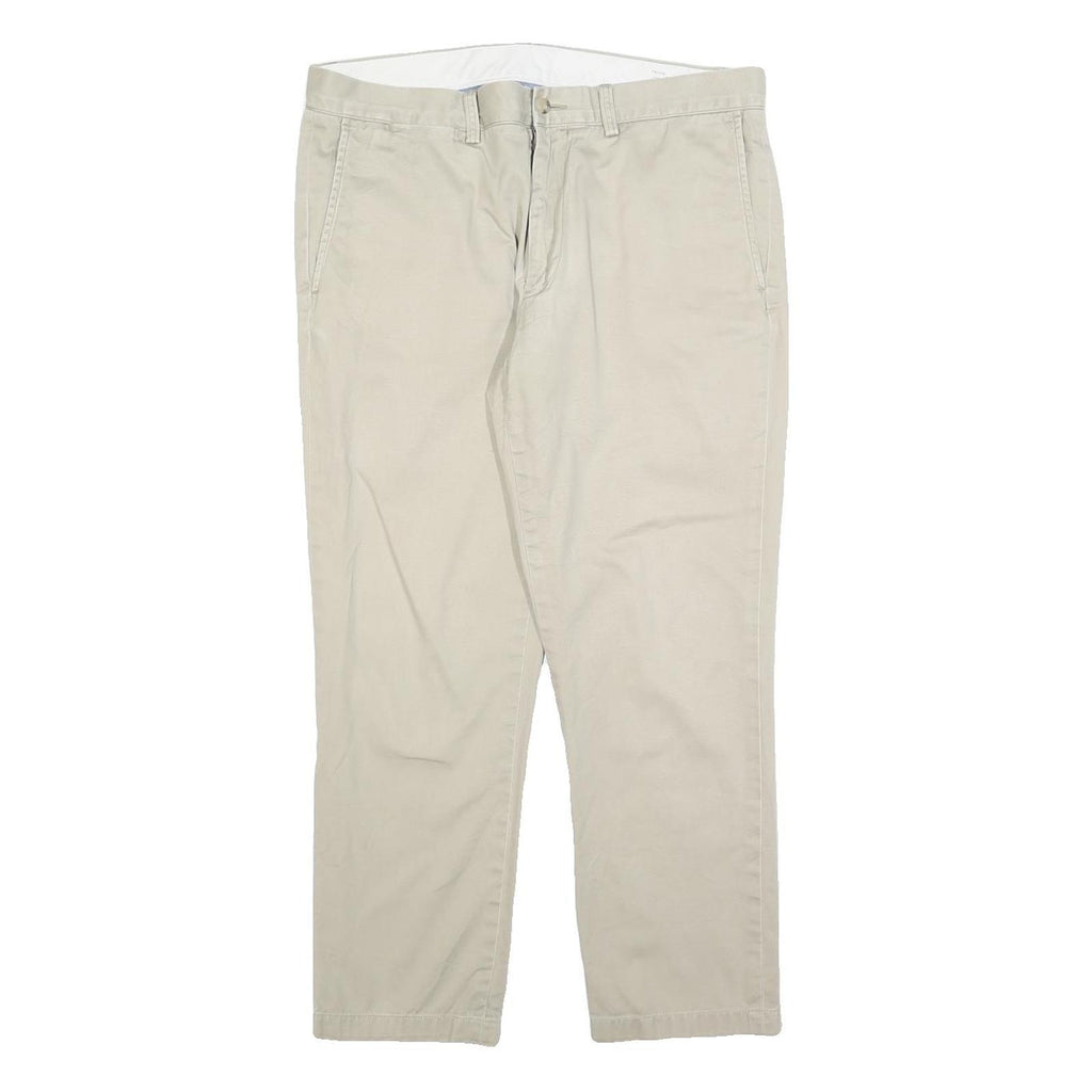 POLO RALPH LAUREN Mens Cotton Blend Beige Regular Fit Straight Leg Trousers W34