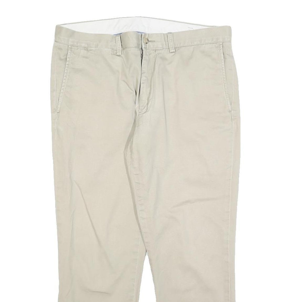 POLO RALPH LAUREN Mens Cotton Blend Beige Regular Fit Straight Leg Trousers W34