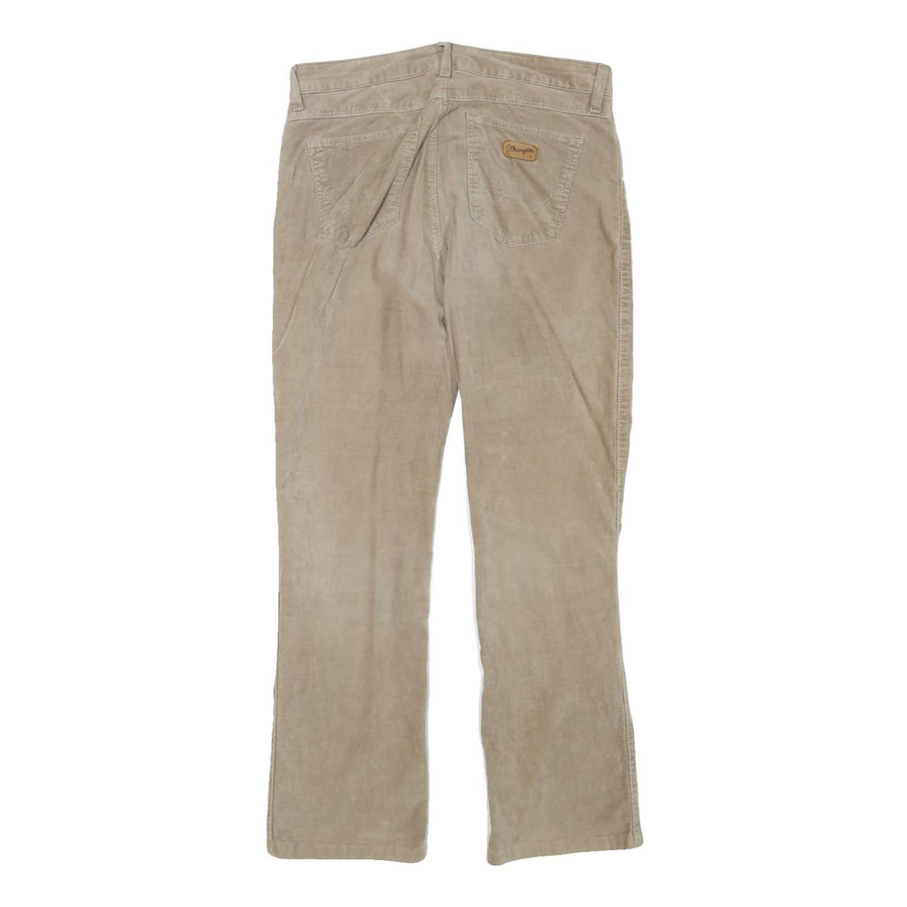 WRANGLER Mens Beige Cotton Blend Regular Straight Trousers W32 L28 Casual