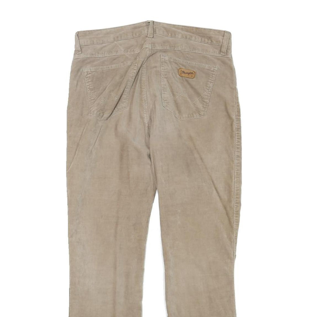 WRANGLER Mens Beige Cotton Blend Regular Straight Trousers W32 L28 Casual