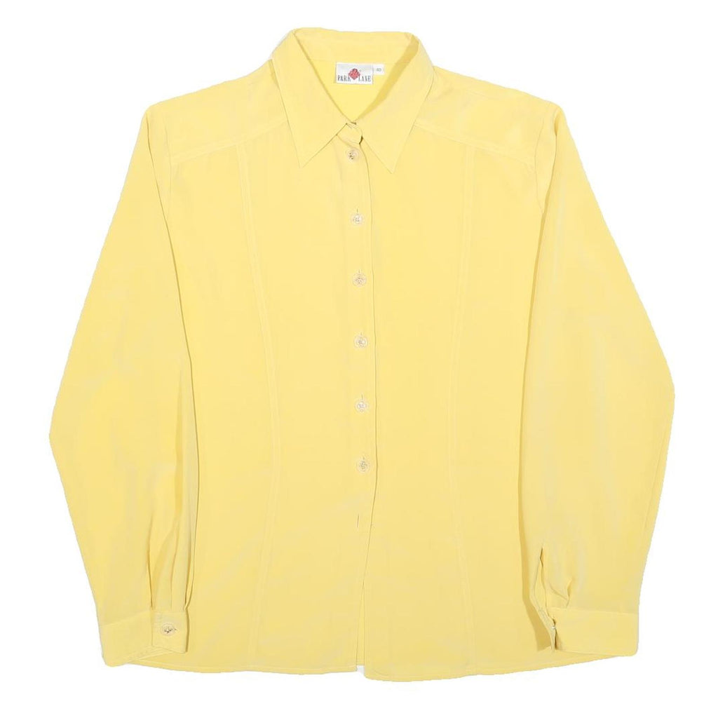 PARK LANE Womens Yellow Shirt Long Sleeve Point Collar L Lightweight