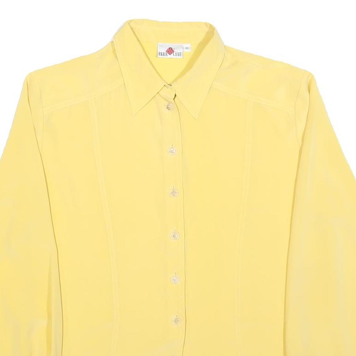 PARK LANE Womens Yellow Shirt Long Sleeve Point Collar L Lightweight