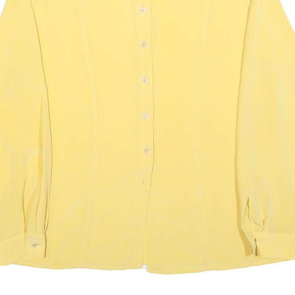 PARK LANE Womens Yellow Shirt Long Sleeve Point Collar L Lightweight