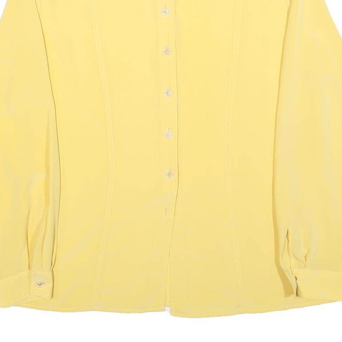 PARK LANE Womens Yellow Shirt Long Sleeve Point Collar L Lightweight