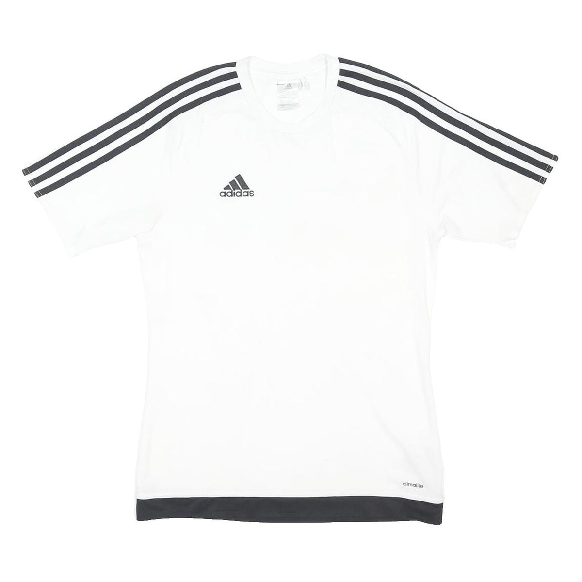 ADIDAS Mens White & Black Sports T-Shirt S Short Sleeve Crew Neck Performance