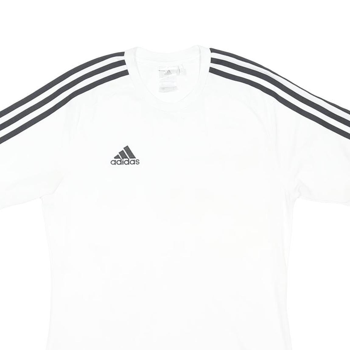 ADIDAS Mens White & Black Sports T-Shirt S Short Sleeve Crew Neck Performance