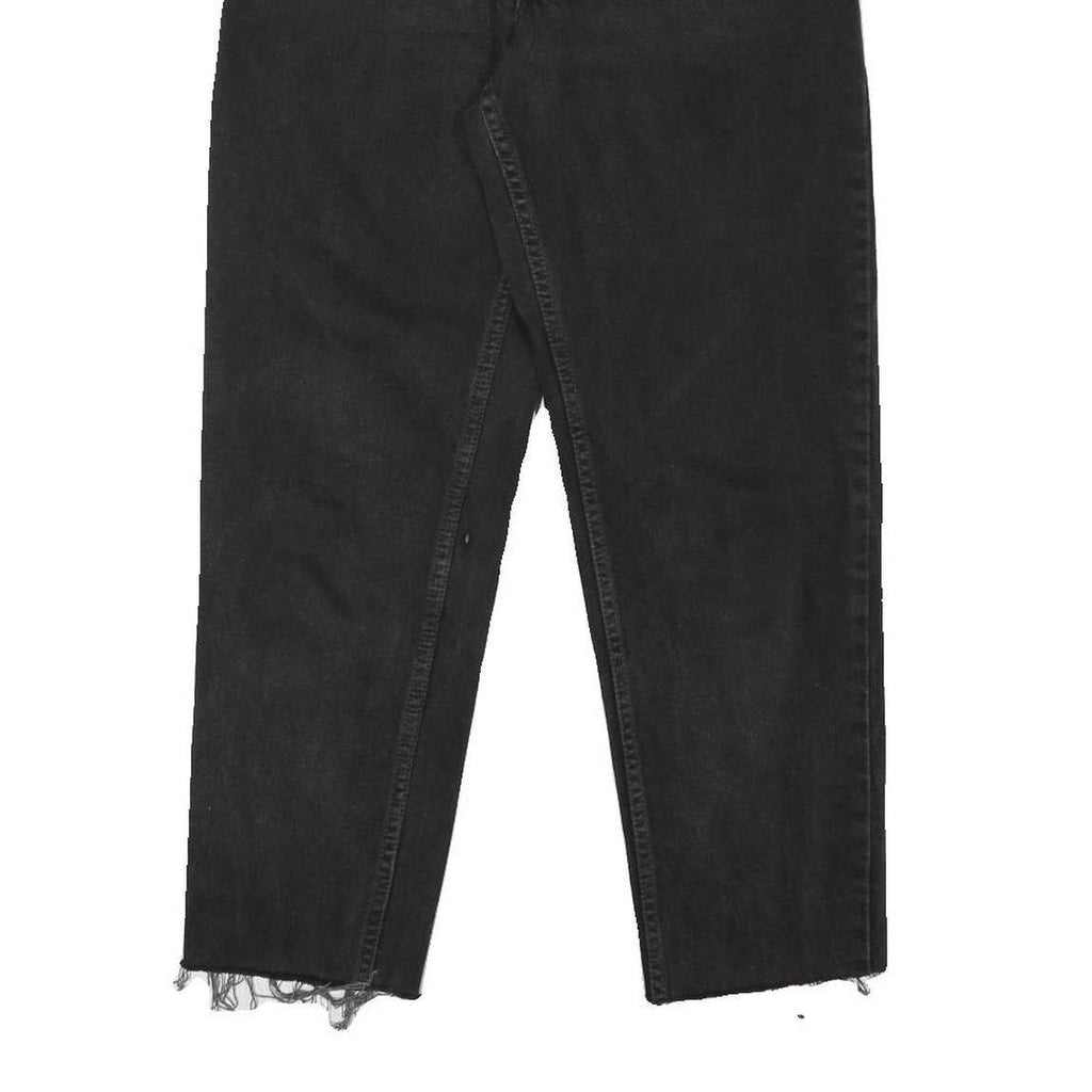 LEVI'S Womens Black Relaxed Straight Denim Light W27 L26 Painted Pocket Jeans