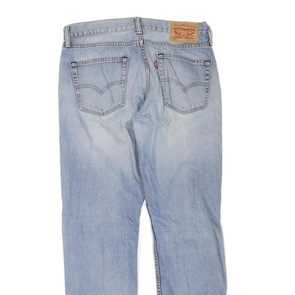 LEVI'S 511 Slim Womens Jeans Blue Regular Slim Denim Light W32 L30 Zip Cotton