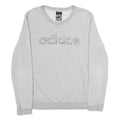 ADIDAS Womens Grey Sweatshirt Crew Neck S Cotton Blend Casual Pullover