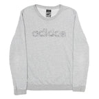 ADIDAS Womens Grey Sweatshirt Crew Neck S Cotton Blend Casual Pullover